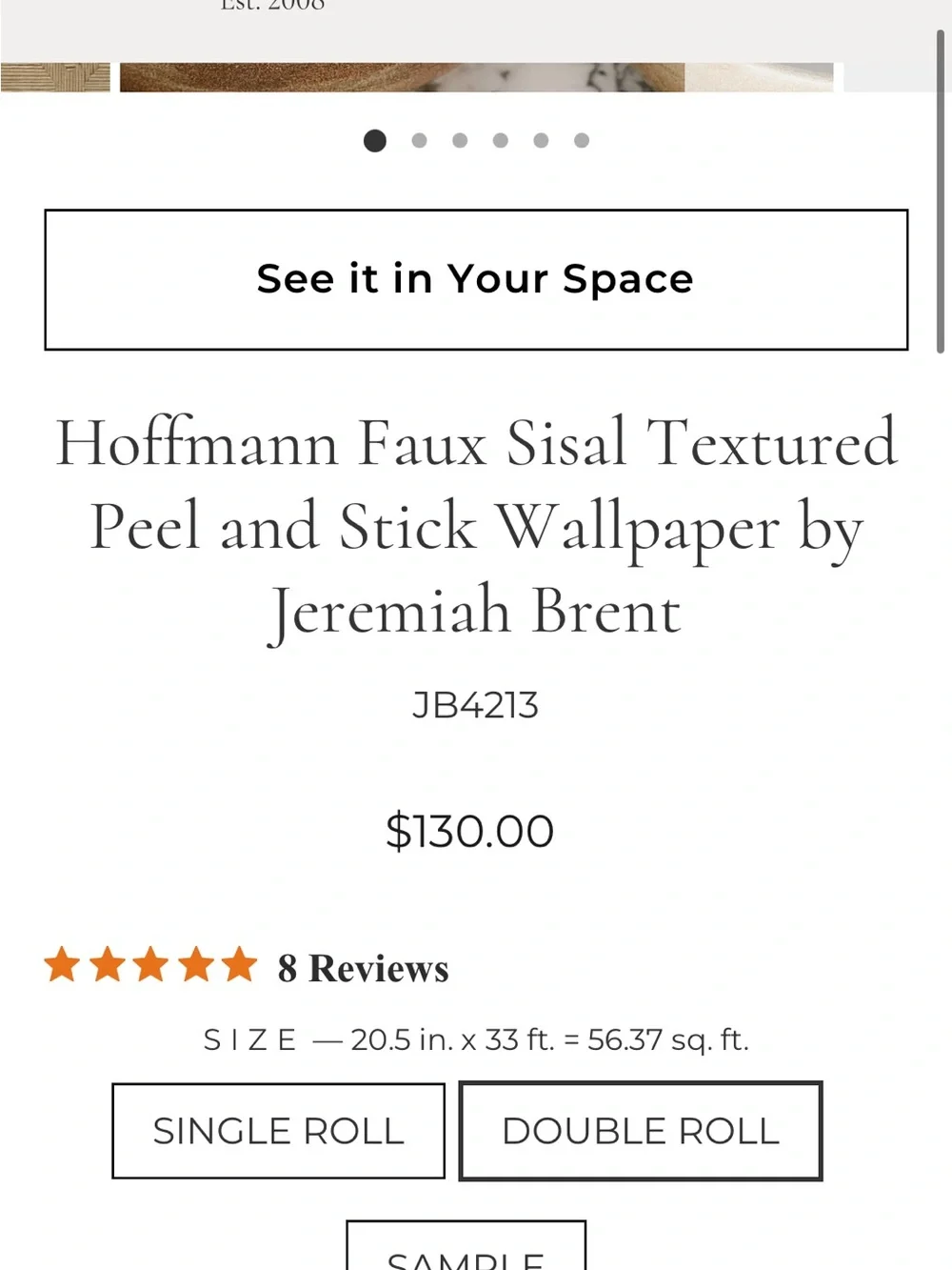 Peel and Stick Hoffmann Faux Sisal Textured Wallpaper by Jeremiah Brent